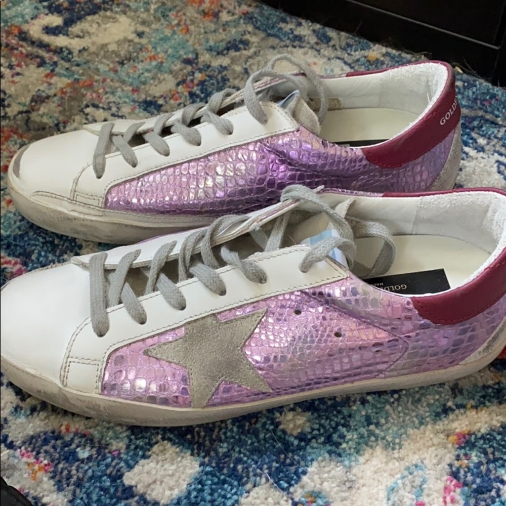 Pink Golden Goose Superstar sneakers
